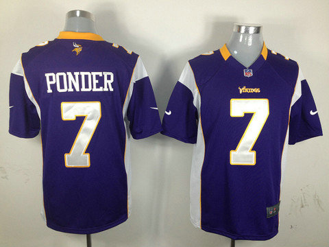 Minnesota Vikings 7 Christian Ponder Game Purple NFL Jerseys